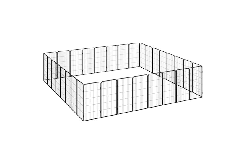 vidaXL 3115964 32-panel Dog Playpen Black 50x100cm Powder-coated Steel vidaXL 3115964 32-panel Dog Playpen Black 50x100cm Powder-coated Steel