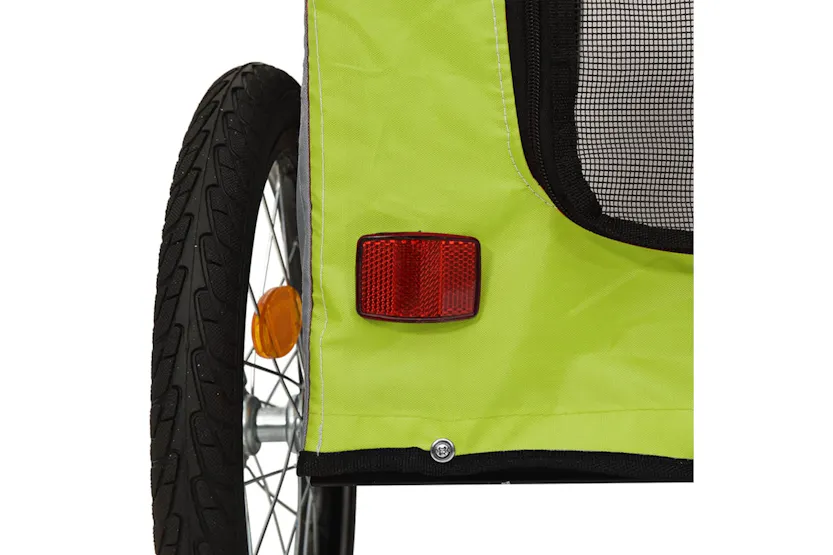 vidaXL 93843 Pet Bike Trailer Green And Grey Oxford Fabric&iron vidaXL 93843 Pet Bike Trailer Green And Grey Oxford Fabric&iron