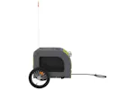 vidaXL 93843 Pet Bike Trailer Green And Grey Oxford Fabric&iron vidaXL 93843 Pet Bike Trailer Green And Grey Oxford Fabric&iron