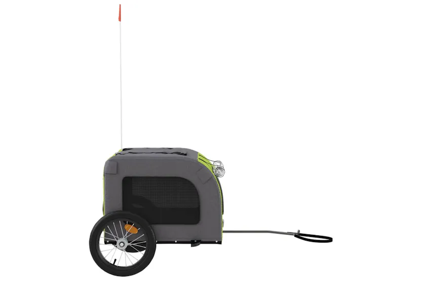 vidaXL 93843 Pet Bike Trailer Green And Grey Oxford Fabric&iron vidaXL 93843 Pet Bike Trailer Green And Grey Oxford Fabric&iron