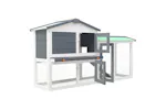 vidaXL 170840 Outdoor Large Rabbit Hutch Grey And White 145 X 45 X 84 Wood vidaXL 170840 Outdoor Large Rabbit Hutch Grey And White 145 X 45 X 84 Wood