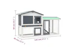 vidaXL 170840 Outdoor Large Rabbit Hutch Grey And White 145 X 45 X 84 Wood vidaXL 170840 Outdoor Large Rabbit Hutch Grey And White 145 X 45 X 84 Wood