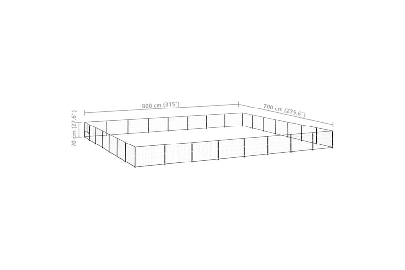 vidaXL 3082180 Dog Kennel Black 56 M2 Steel vidaXL 3082180 Dog Kennel Black 56 M2 Steel