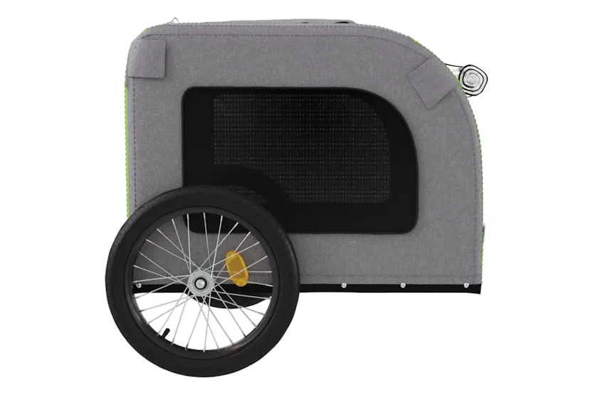 vidaXL 93843 Pet Bike Trailer Green And Grey Oxford Fabric&iron vidaXL 93843 Pet Bike Trailer Green And Grey Oxford Fabric&iron