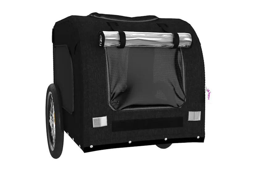 vidaXL 93842 Pet Bike Trailer Black Oxford Fabric And Iron vidaXL 93842 Pet Bike Trailer Black Oxford Fabric And Iron