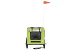 vidaXL 93843 Pet Bike Trailer Green And Grey Oxford Fabric&iron vidaXL 93843 Pet Bike Trailer Green And Grey Oxford Fabric&iron