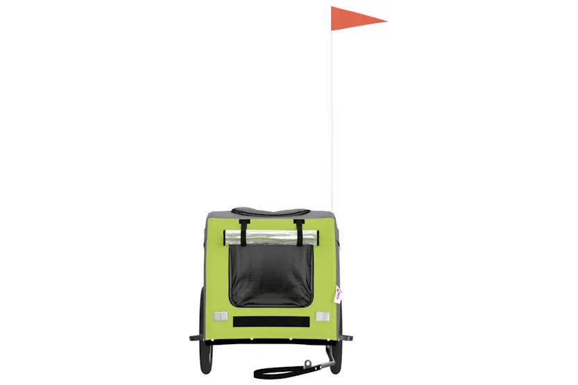 vidaXL 93843 Pet Bike Trailer Green And Grey Oxford Fabric&iron vidaXL 93843 Pet Bike Trailer Green And Grey Oxford Fabric&iron