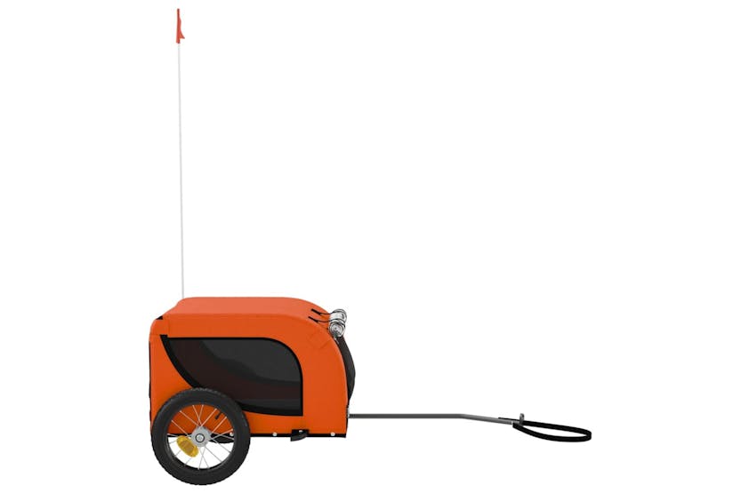 vidaXL 93991 Pet Bike Trailer Orange And Black Oxford Fabric And Iron vidaXL 93991 Pet Bike Trailer Orange And Black Oxford Fabric And Iron