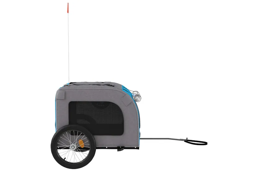 vidaXL 93841 Pet Bike Trailer Blue And Grey Oxford Fabric&iron vidaXL 93841 Pet Bike Trailer Blue And Grey Oxford Fabric&iron