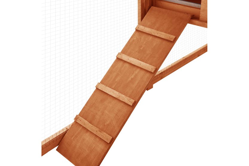 vidaXL 170872 Outdoor Rabbit Hutch With Run Brown Solid Fir Wood vidaXL 170872 Outdoor Rabbit Hutch With Run Brown Solid Fir Wood