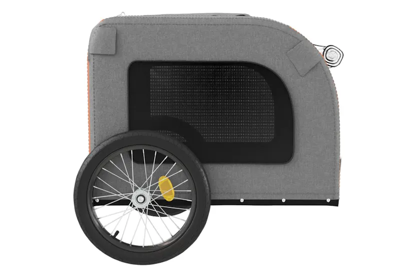 vidaXL 93837 Pet Bike Trailer Orange And Grey Oxford Fabric&iron vidaXL 93837 Pet Bike Trailer Orange And Grey Oxford Fabric&iron