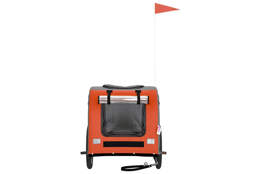 vidaXL 93837 Pet Bike Trailer Orange And Grey Oxford Fabric&iron vidaXL 93837 Pet Bike Trailer Orange And Grey Oxford Fabric&iron