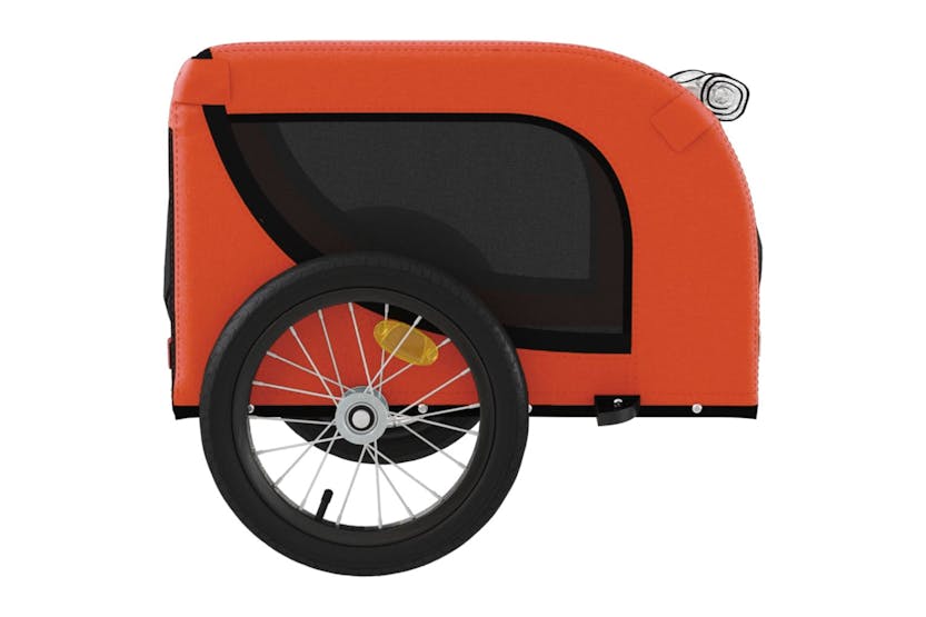 vidaXL 93998 Pet Bike Trailer Orange And Black Oxford Fabric And Iron vidaXL 93998 Pet Bike Trailer Orange And Black Oxford Fabric And Iron