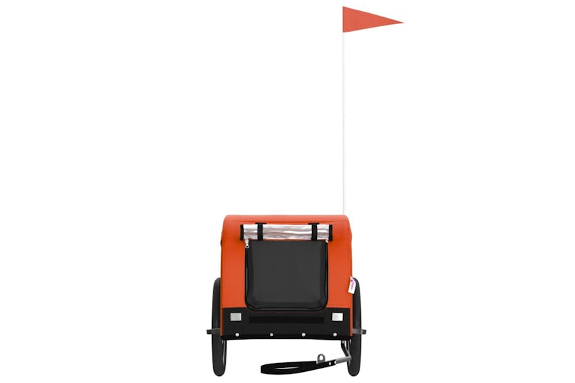 vidaXL 93998 Pet Bike Trailer Orange And Black Oxford Fabric And Iron vidaXL 93998 Pet Bike Trailer Orange And Black Oxford Fabric And Iron
