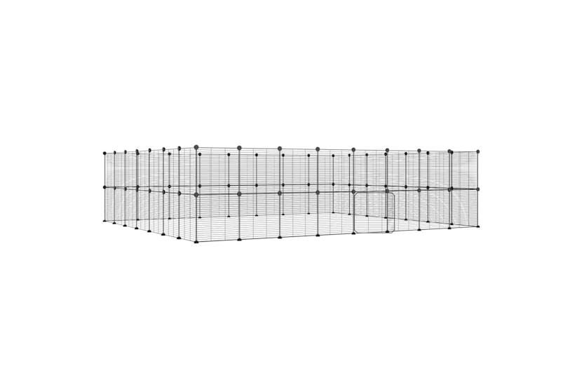 vidaXL 3114048 60-panel Pet Cage With Door Black 35x35cm Steel vidaXL 3114048 60-panel Pet Cage With Door Black 35x35cm Steel