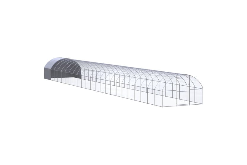 vidaXL 3095480 Outdoor Chicken Coop 3x24x2 M Galvanised Steel vidaXL 3095480 Outdoor Chicken Coop 3x24x2 M Galvanised Steel