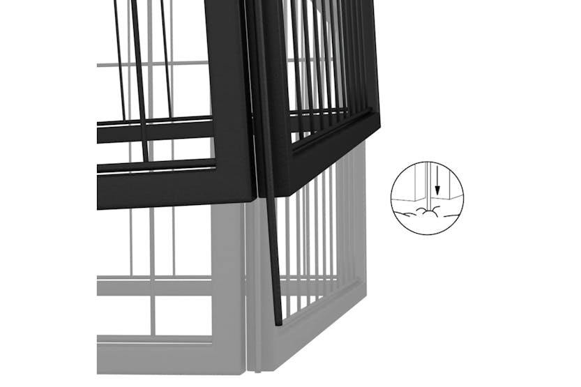 vidaXL 3115970 20-panel Dog Playpen Black 100x50cm Powder-coated Steel vidaXL 3115970 20-panel Dog Playpen Black 100x50cm Powder-coated Steel