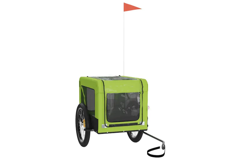 vidaXL 93927 Pet Bike Trailer Green And Black Oxford Fabric And Iron vidaXL 93927 Pet Bike Trailer Green And Black Oxford Fabric And Iron