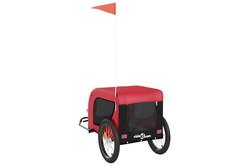 vidaXL 94006 Pet Bike Trailer Red And Black Oxford Fabric And Iron vidaXL 94006 Pet Bike Trailer Red And Black Oxford Fabric And Iron