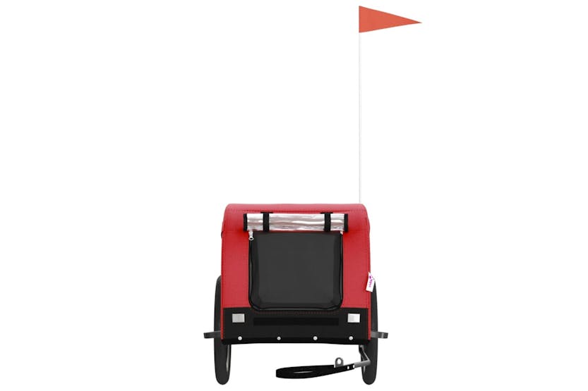 vidaXL 94006 Pet Bike Trailer Red And Black Oxford Fabric And Iron vidaXL 94006 Pet Bike Trailer Red And Black Oxford Fabric And Iron