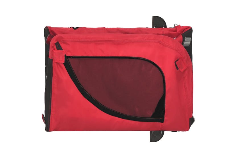 vidaXL 94006 Pet Bike Trailer Red And Black Oxford Fabric And Iron vidaXL 94006 Pet Bike Trailer Red And Black Oxford Fabric And Iron