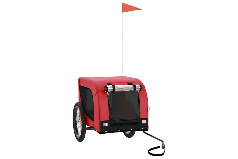 vidaXL 94006 Pet Bike Trailer Red And Black Oxford Fabric And Iron vidaXL 94006 Pet Bike Trailer Red And Black Oxford Fabric And Iron