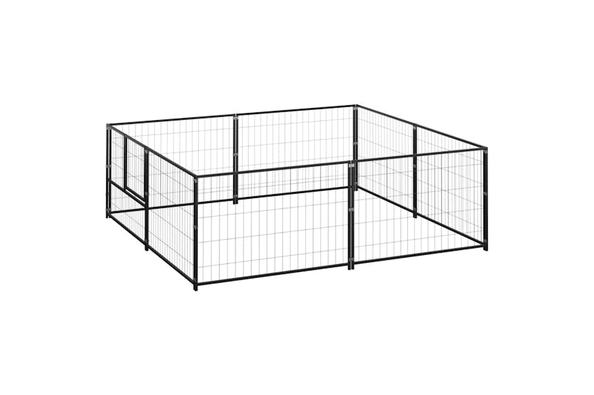 vidaXL 3082109 Dog Kennel Black 4 M2 Steel vidaXL 3082109 Dog Kennel Black 4 M2 Steel
