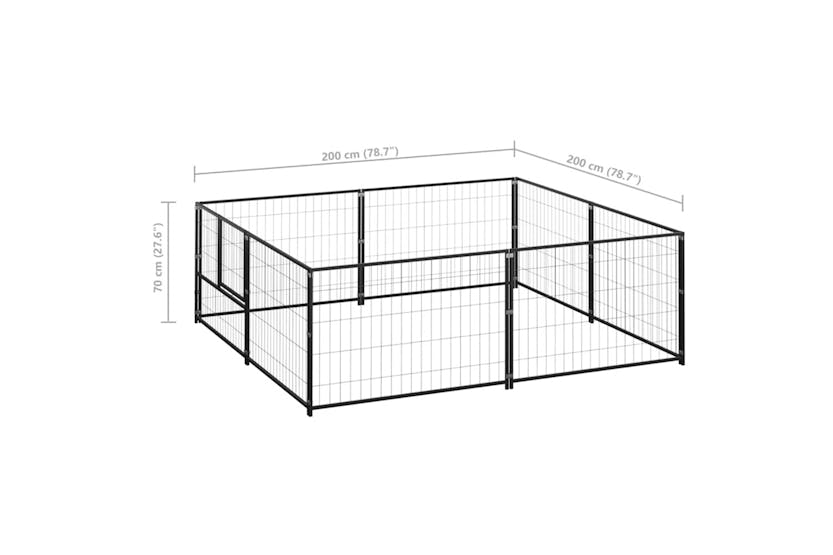 vidaXL 3082109 Dog Kennel Black 4 M2 Steel vidaXL 3082109 Dog Kennel Black 4 M2 Steel