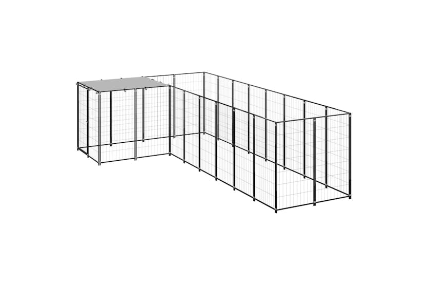 vidaXL 3082225 Dog Kennel Black 6.05 M2 Steel vidaXL 3082225 Dog Kennel Black 6.05 M2 Steel