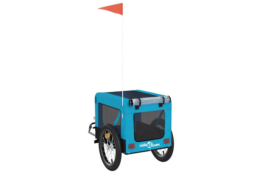 vidaXL 93918 Pet Bike Trailer Blue And Black Oxford Fabric&iron vidaXL 93918 Pet Bike Trailer Blue And Black Oxford Fabric&iron
