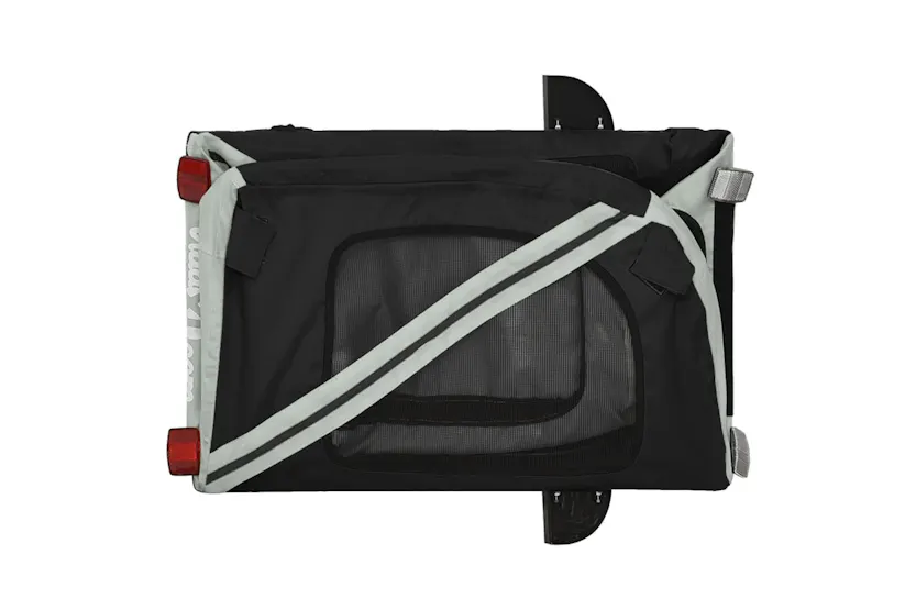 vidaXL 93888 Pet Bike Trailer Grey And Black Oxford Fabric And Iron vidaXL 93888 Pet Bike Trailer Grey And Black Oxford Fabric And Iron