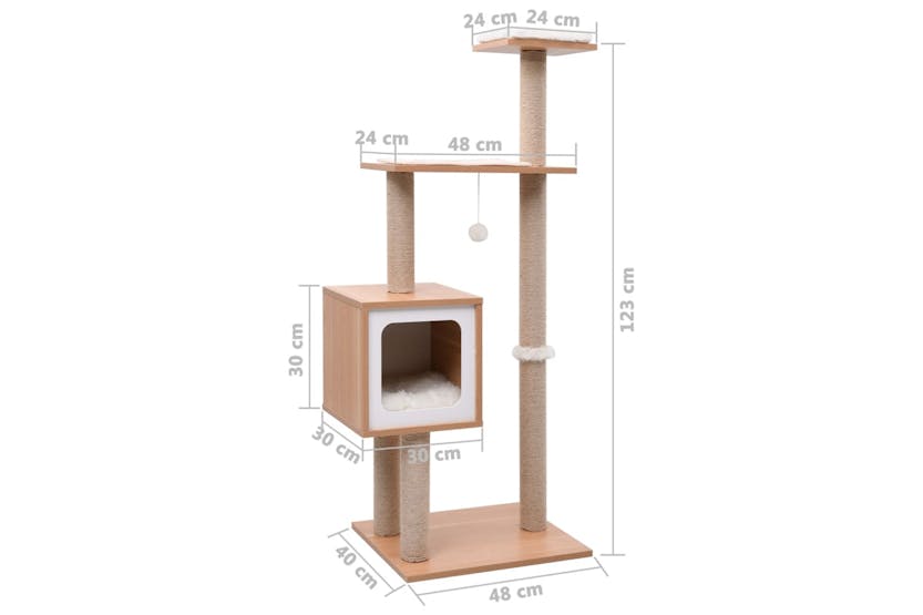 vidaXL 170919 Cat Tree With Sisal Scratching Mat 123cm vidaXL 170919 Cat Tree With Sisal Scratching Mat 123cm