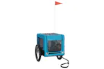 vidaXL 93918 Pet Bike Trailer Blue And Black Oxford Fabric&iron vidaXL 93918 Pet Bike Trailer Blue And Black Oxford Fabric&iron