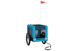 vidaXL 93918 Pet Bike Trailer Blue And Black Oxford Fabric&iron vidaXL 93918 Pet Bike Trailer Blue And Black Oxford Fabric&iron