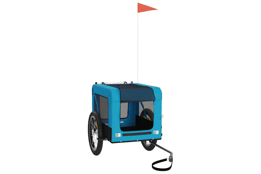 vidaXL 93918 Pet Bike Trailer Blue And Black Oxford Fabric&iron vidaXL 93918 Pet Bike Trailer Blue And Black Oxford Fabric&iron