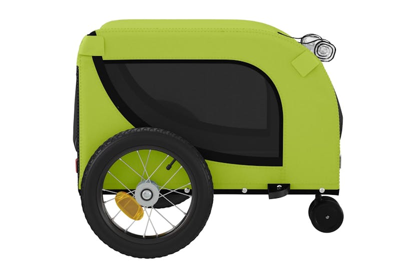 vidaXL 94018 Pet Bike Trailer Green And Black Oxford Fabric And Iron vidaXL 94018 Pet Bike Trailer Green And Black Oxford Fabric And Iron