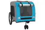 vidaXL 93855 Pet Bike Trailer Blue And Grey Oxford Fabric And Iron vidaXL 93855 Pet Bike Trailer Blue And Grey Oxford Fabric And Iron
