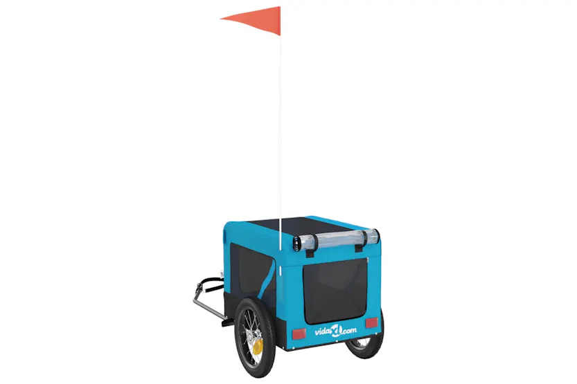 vidaXL 93911 Pet Bike Trailer Blue And Black Oxford Fabric&iron vidaXL 93911 Pet Bike Trailer Blue And Black Oxford Fabric&iron