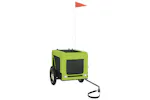 vidaXL 93913 Pet Bike Trailer Green And Black Oxford Fabric And Iron vidaXL 93913 Pet Bike Trailer Green And Black Oxford Fabric And Iron