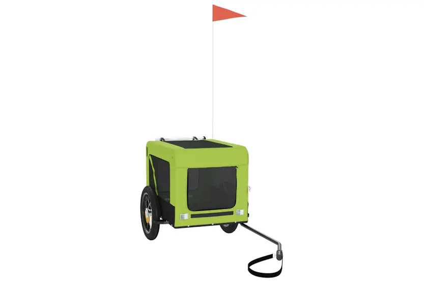 vidaXL 93913 Pet Bike Trailer Green And Black Oxford Fabric And Iron vidaXL 93913 Pet Bike Trailer Green And Black Oxford Fabric And Iron
