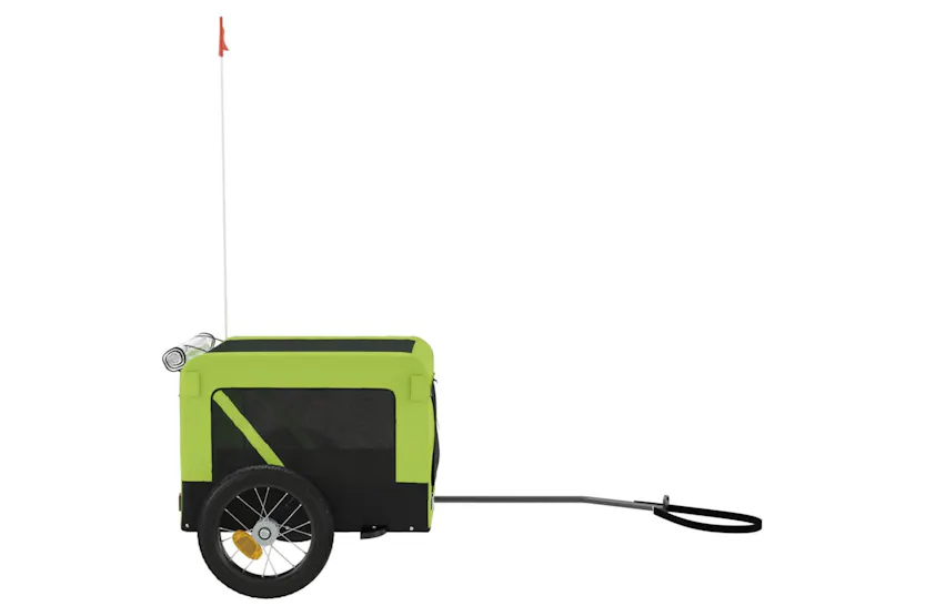 vidaXL 93913 Pet Bike Trailer Green And Black Oxford Fabric And Iron vidaXL 93913 Pet Bike Trailer Green And Black Oxford Fabric And Iron