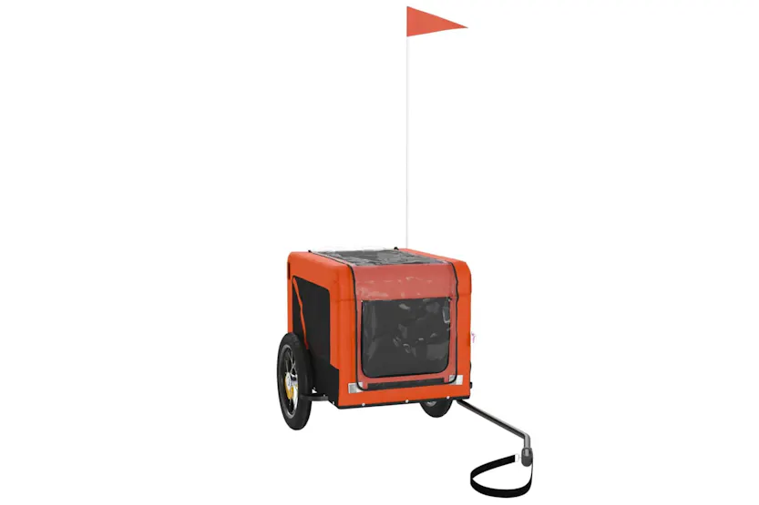 vidaXL 93907 Pet Bike Trailer Orange And Black Oxford Fabric&iron vidaXL 93907 Pet Bike Trailer Orange And Black Oxford Fabric&iron