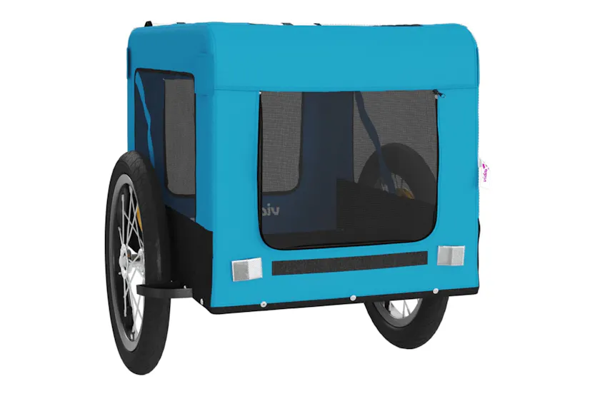 vidaXL 93918 Pet Bike Trailer Blue And Black Oxford Fabric&iron vidaXL 93918 Pet Bike Trailer Blue And Black Oxford Fabric&iron