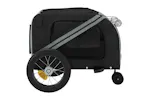 vidaXL 93888 Pet Bike Trailer Grey And Black Oxford Fabric And Iron vidaXL 93888 Pet Bike Trailer Grey And Black Oxford Fabric And Iron