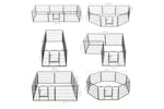 vidaXL 170572 Dog Playpen 8 Panels Steel 80x60cm Black vidaXL 170572 Dog Playpen 8 Panels Steel 80x60cm Black