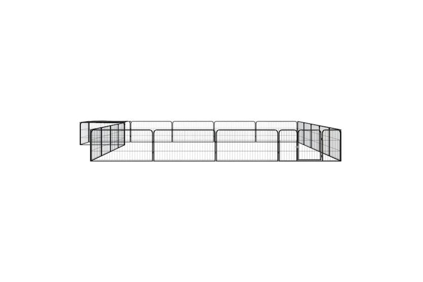 vidaXL 3115979 20-panel Dog Playpen Black 100x50cm Powder-coated Steel vidaXL 3115979 20-panel Dog Playpen Black 100x50cm Powder-coated Steel