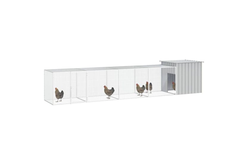 vidaXL 3106462 Chicken Cage Grey 500x91x100cm Galvanised Steel vidaXL 3106462 Chicken Cage Grey 500x91x100cm Galvanised Steel