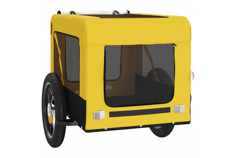 vidaXL 93910 Pet Bike Trailer Yellow And Black Oxford Fabric&iron vidaXL 93910 Pet Bike Trailer Yellow And Black Oxford Fabric&iron