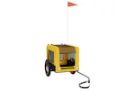 vidaXL 93910 Pet Bike Trailer Yellow And Black Oxford Fabric&iron vidaXL 93910 Pet Bike Trailer Yellow And Black Oxford Fabric&iron