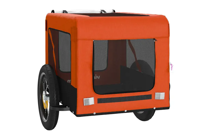 vidaXL 93907 Pet Bike Trailer Orange And Black Oxford Fabric&iron vidaXL 93907 Pet Bike Trailer Orange And Black Oxford Fabric&iron